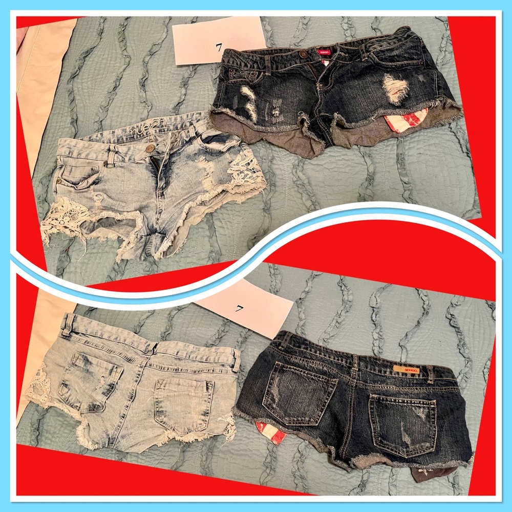 Lot bongo rue 21 Jean shorts distressed American